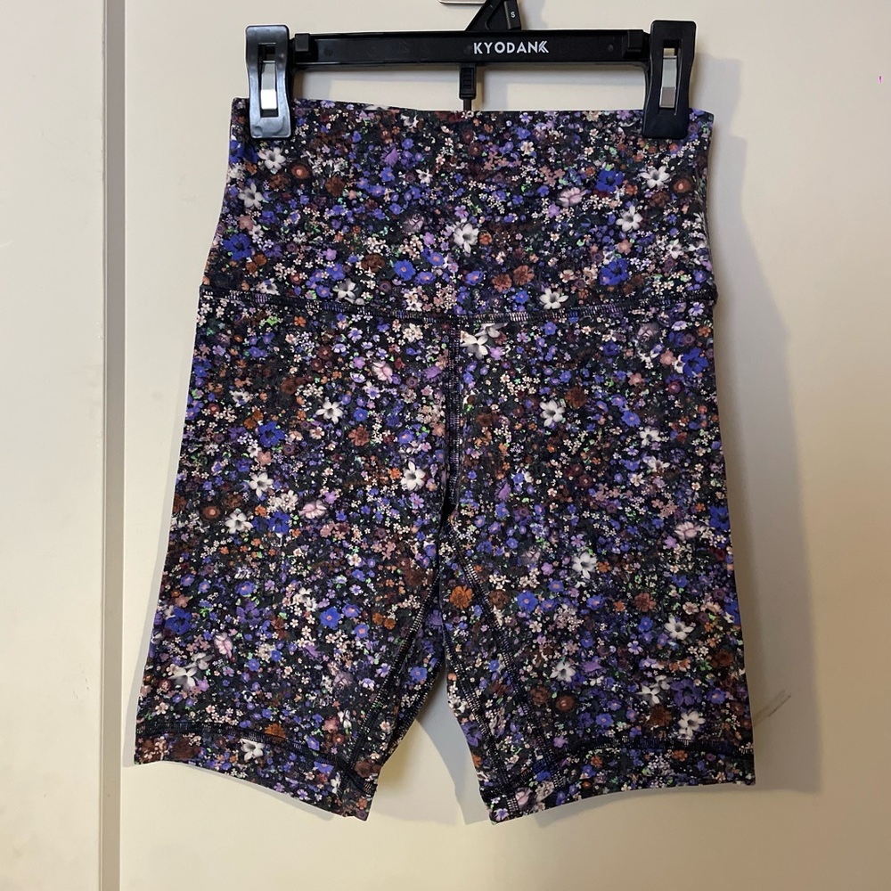 lululemon athletica Purple Floral High-Rise Bike Shorts